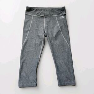 The North Face Women’s Capri Leggings Grey Drawstring Stretch Pocket Sz M EUC